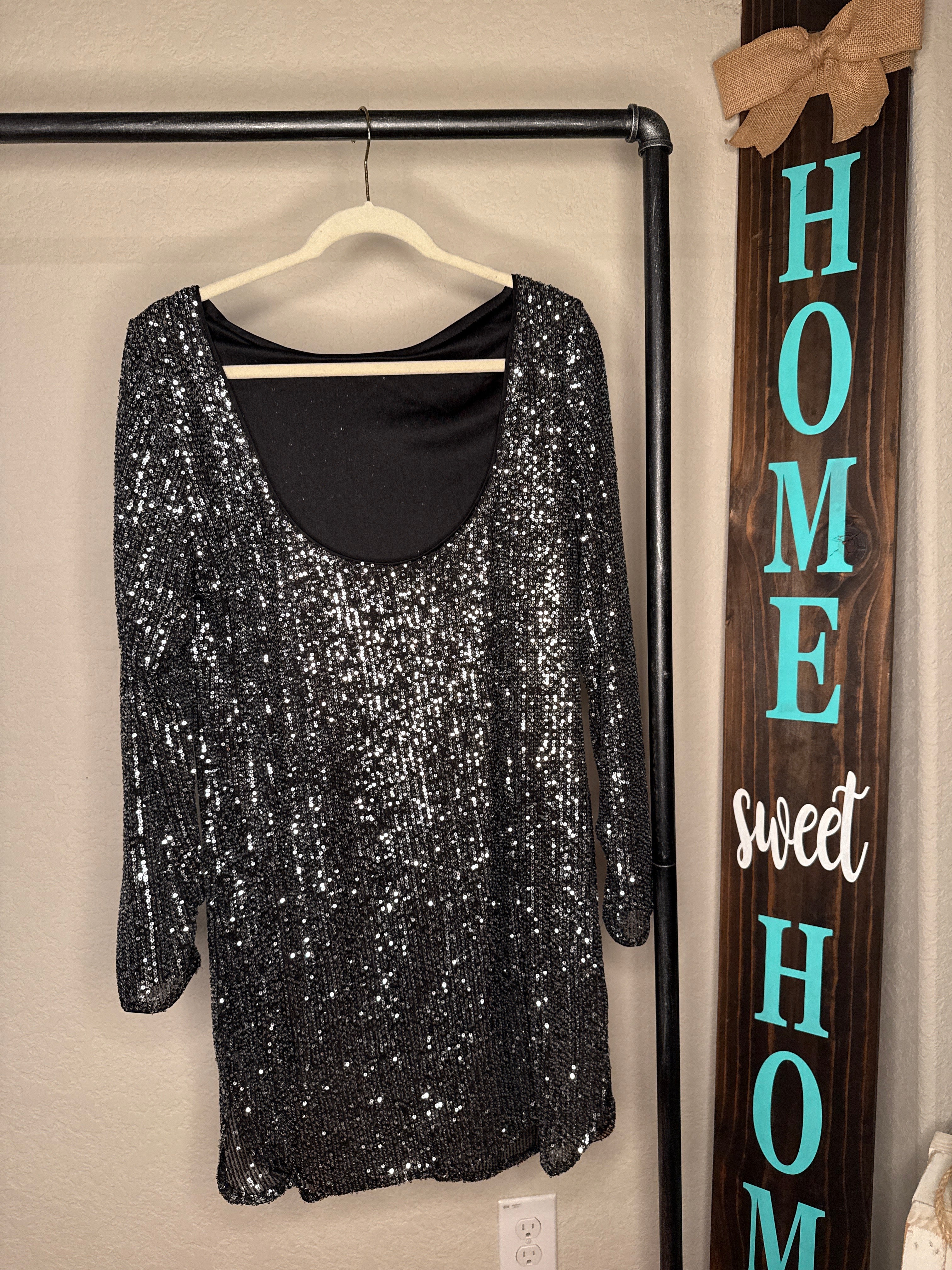 Midnight Sparkle Sequin Dress