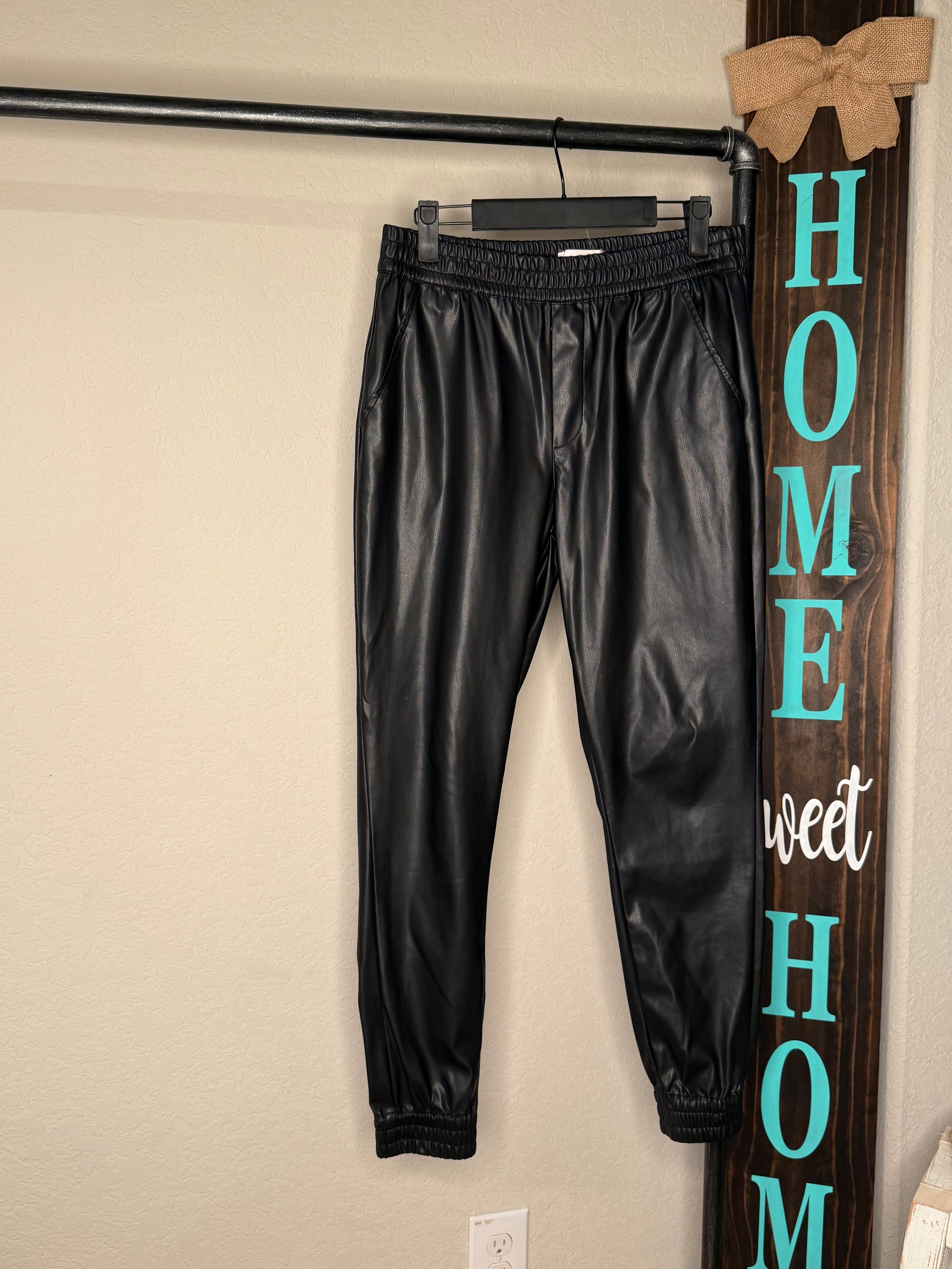 Leather Joggers