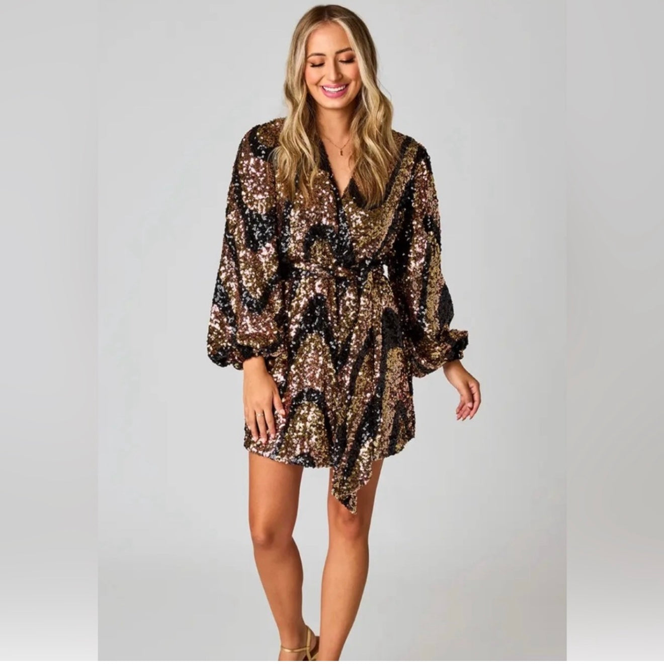 Midnight Champagne Sparkle Dress