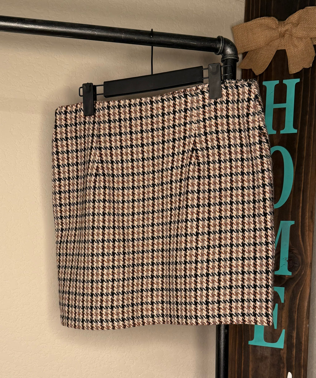 Espresso Plaid Skirt
