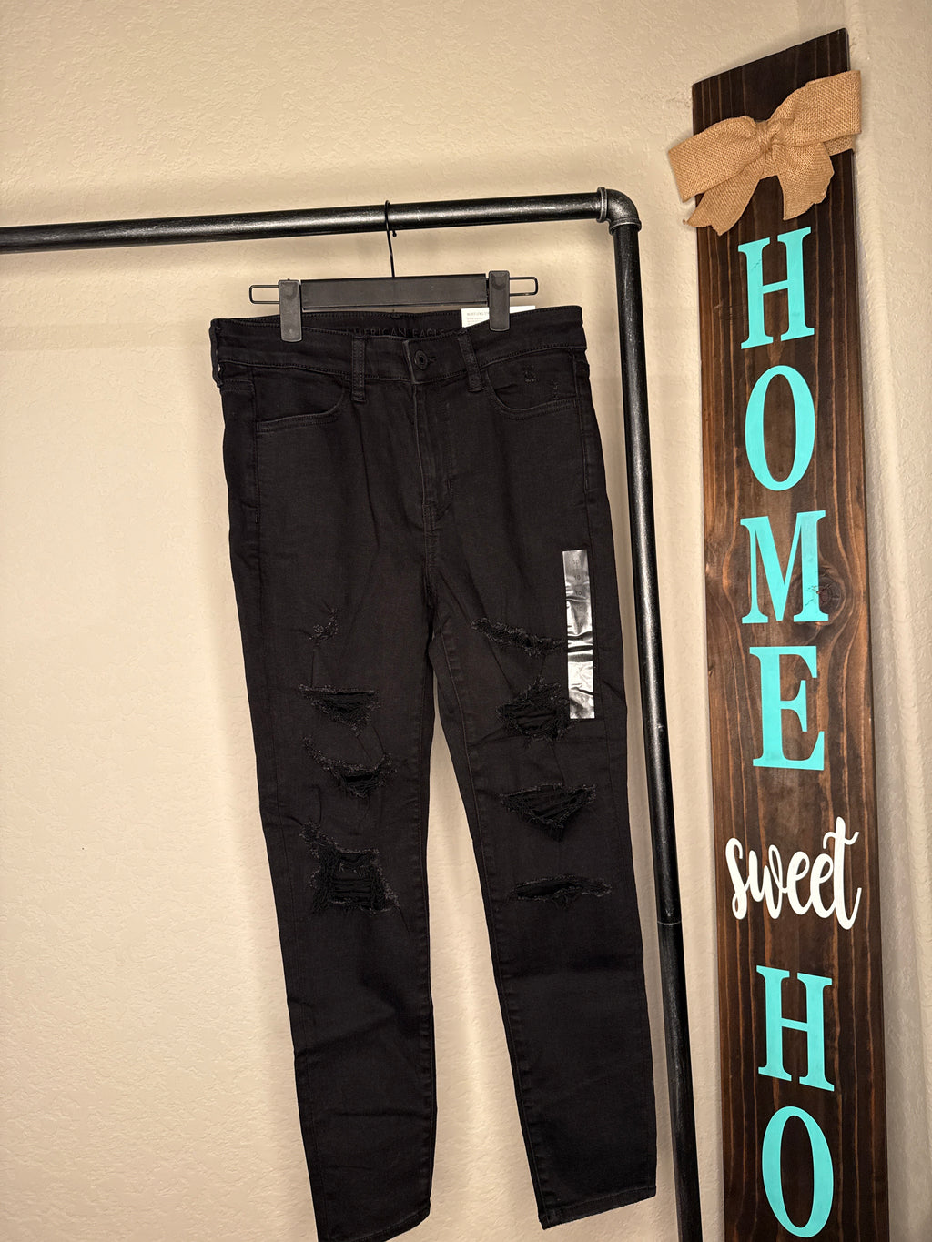 Distressed Black Jeans