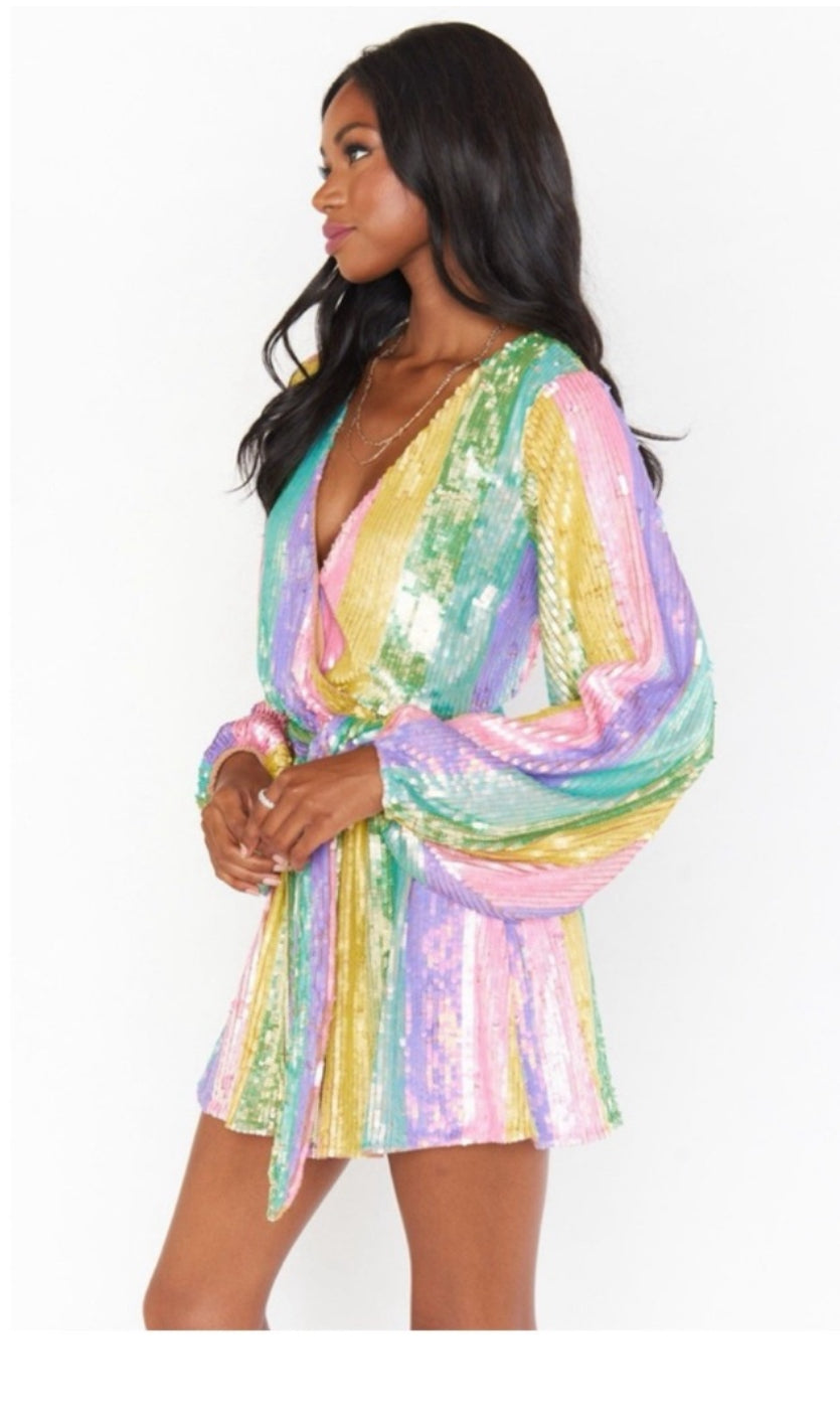 Pastel Disco Sequin Dress