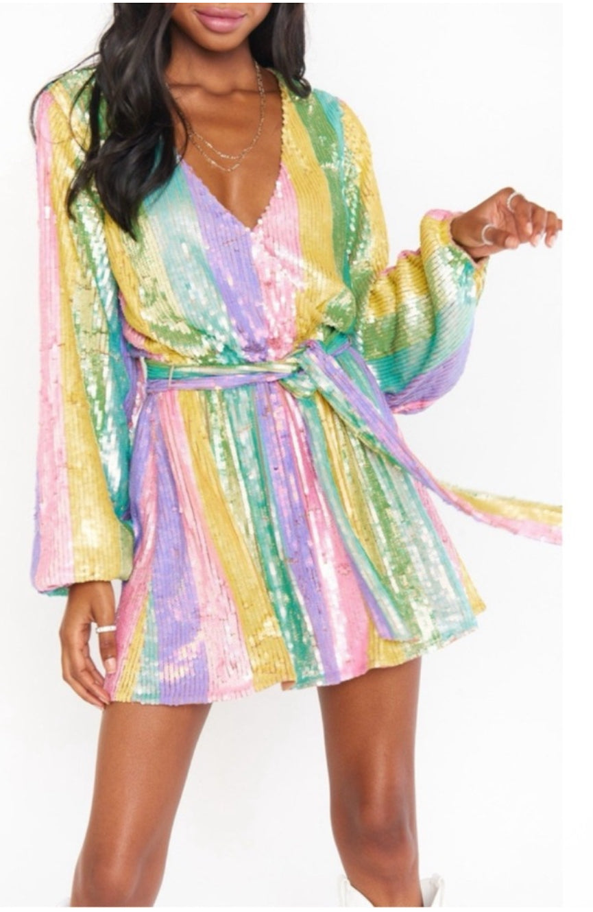 Pastel Disco Sequin Dress