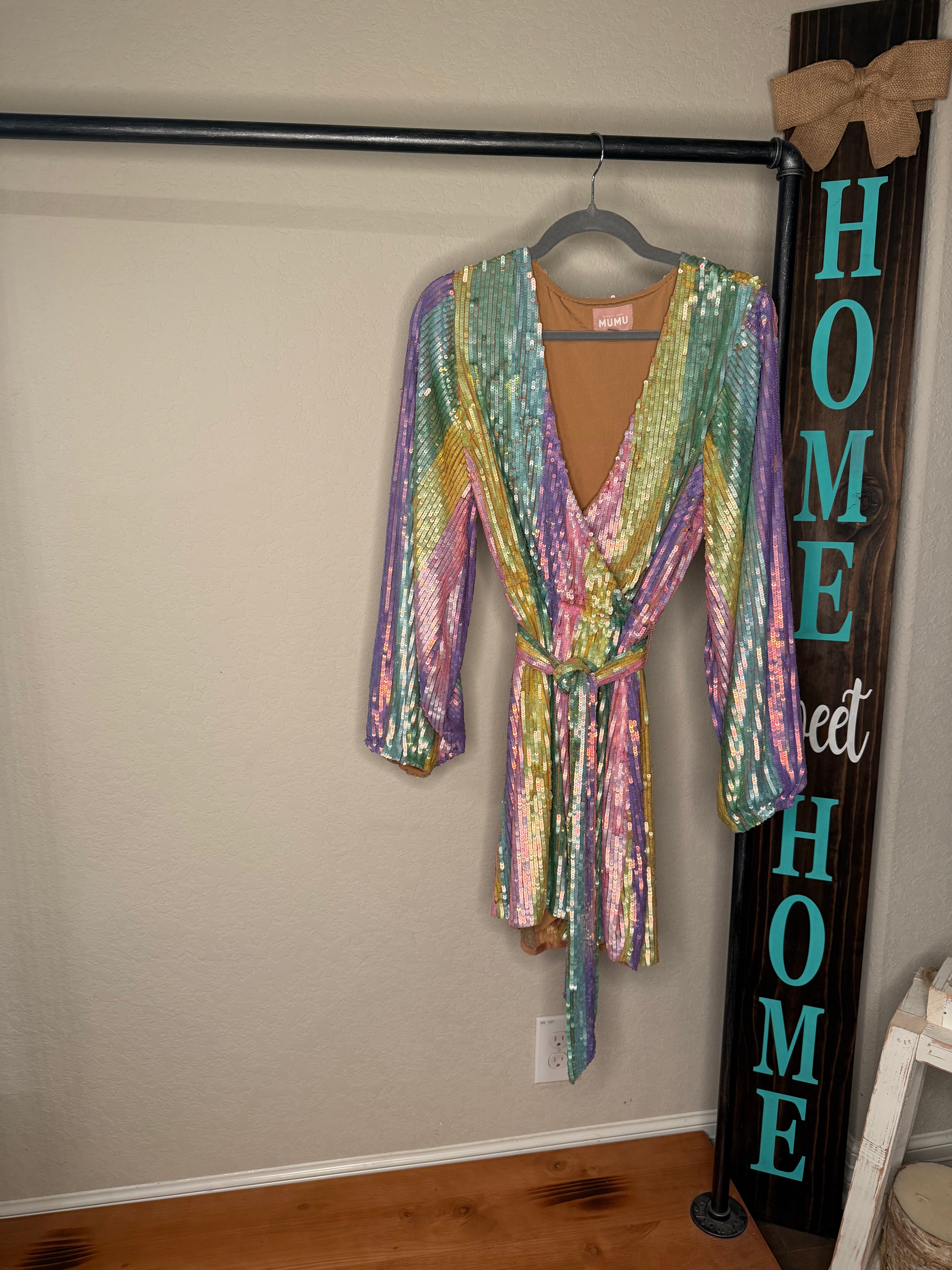 Pastel Disco Sequin Dress